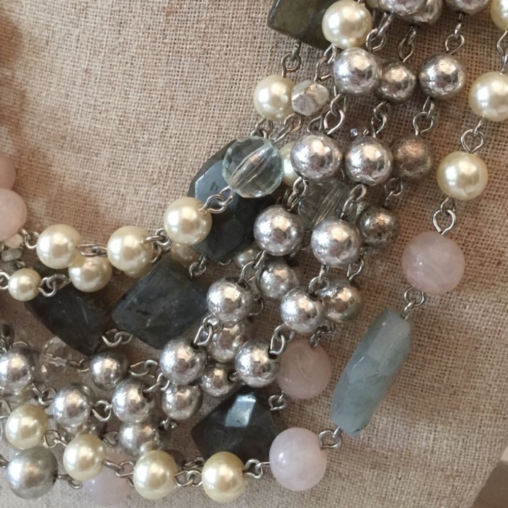 Stella & Dot | Gorgeous Labradorite + Silver Multi-layer Oslo Necklace Rโฆ - Picture 6 of 15